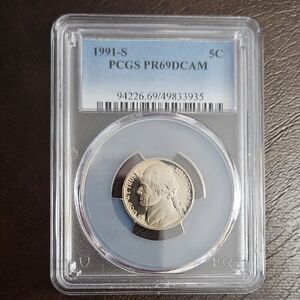 1991-S Nickel PCGS Graded PR69 Deep Cameo